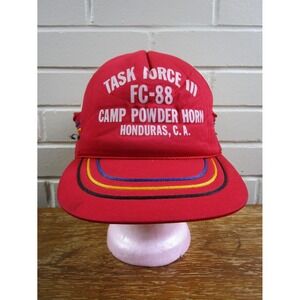 Vintage Three Stripe Snapback Hat Camp Powder Horn California Task Force III